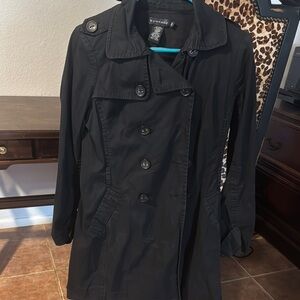 Rampage Black Trench Coat Classic Elegance